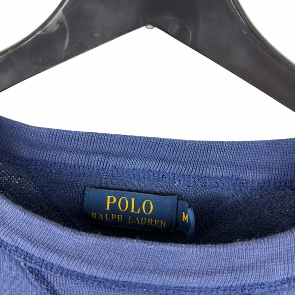 Mens 2000s Polo Ralph Lauren Arch Logo Spellout Pullover Sweatshirt Size M - Picture 9 of 9